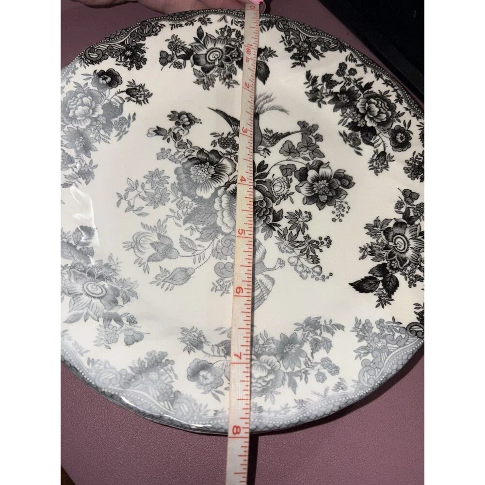 Set Of 4 Royal Stafford Asiatic Pheasant Salad Plates Black & White 8” Rare Fade